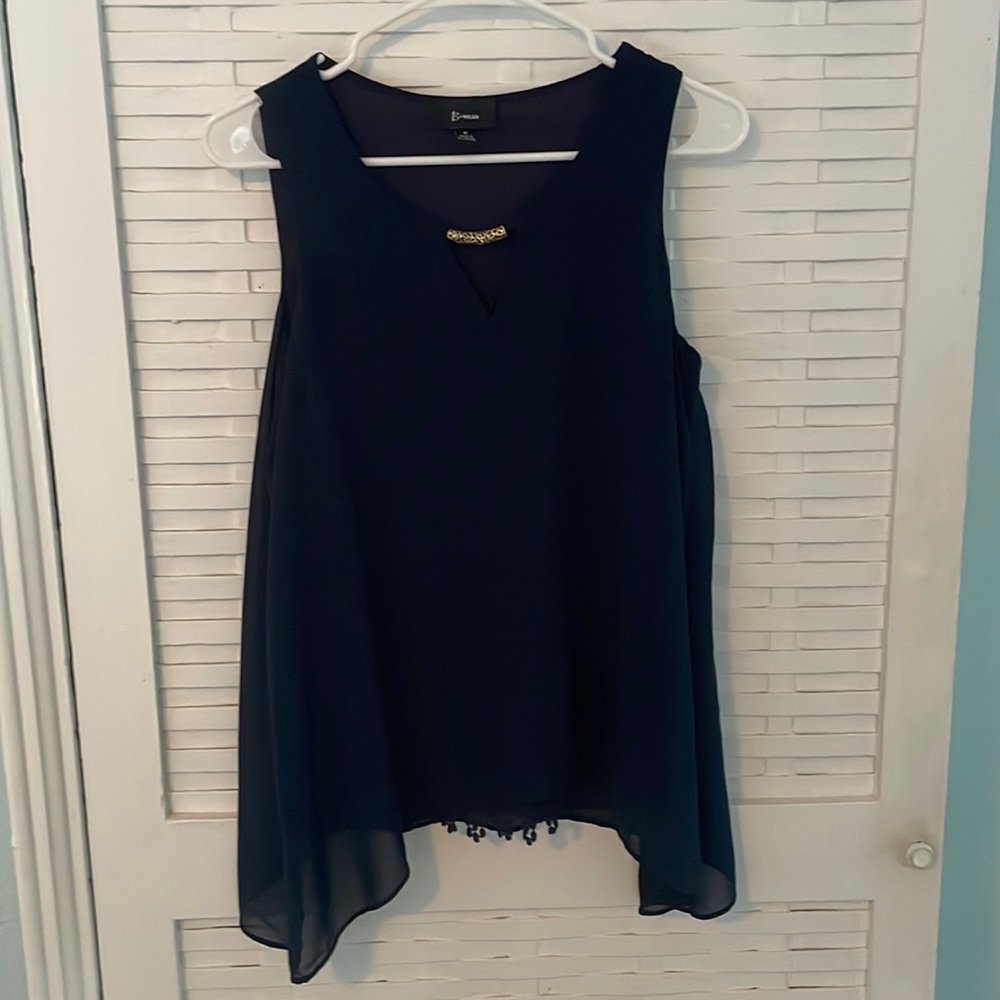 Navy Blue Sleeveless Blouse